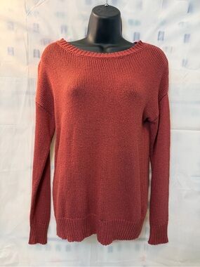 Forever 21 Women's Scoop Crewneck Sweater - Rusty Red